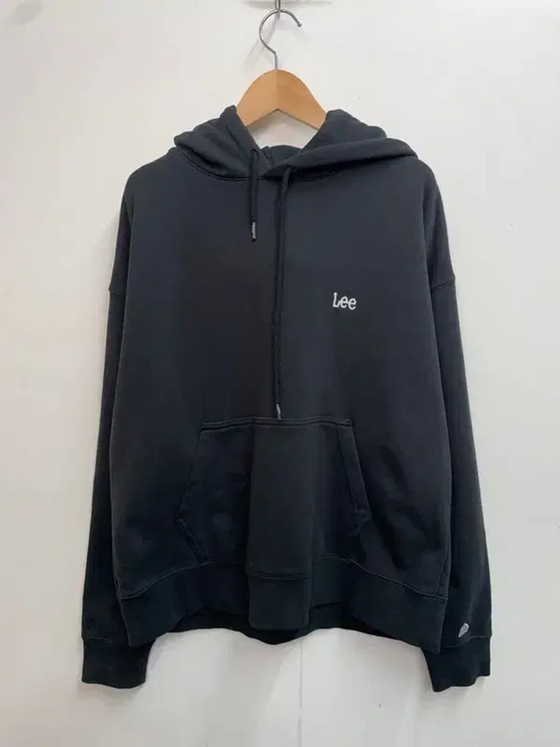 스몰 LEE 로고 미니로고 후드티셔츠 블랙 상품이미지2
