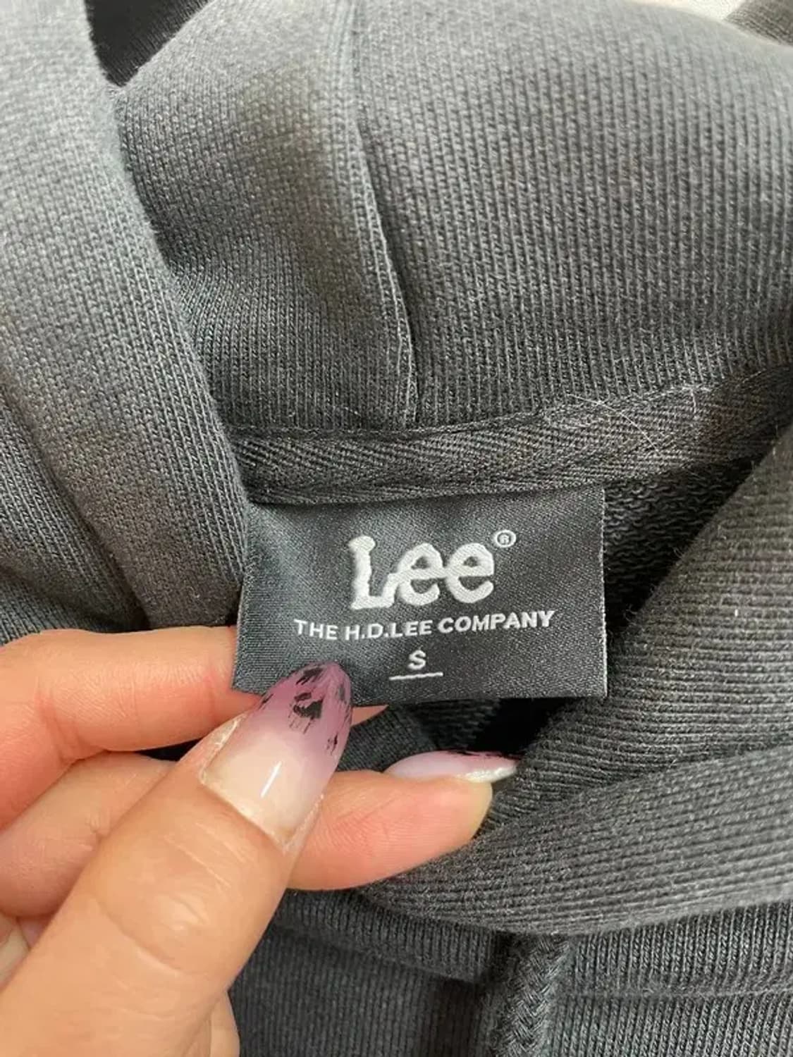 스몰 LEE 로고 미니로고 후드티셔츠 블랙 상품이미지5