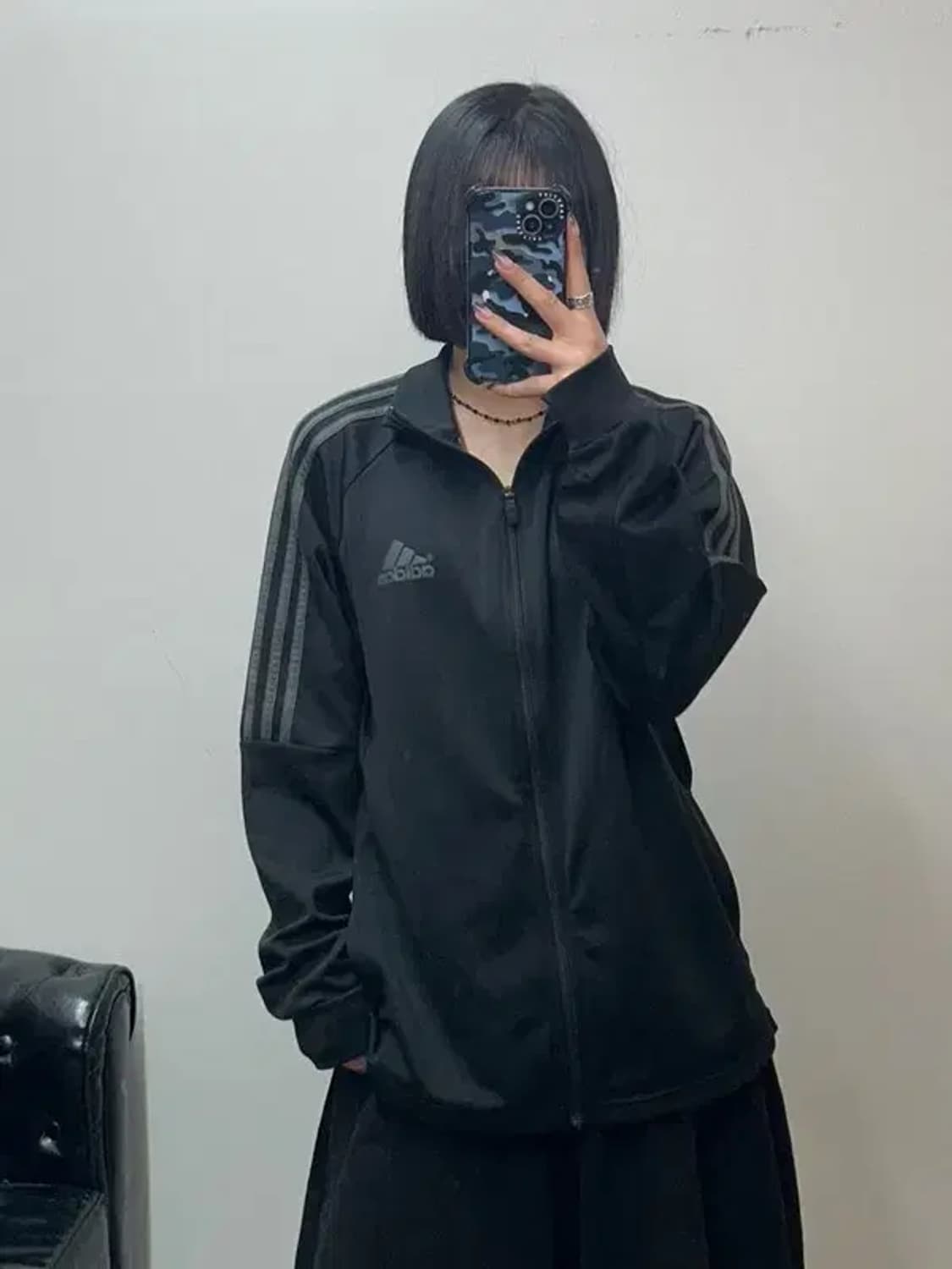 2xl 아디다스 삼선 집업 져지 블랙 상품이미지1