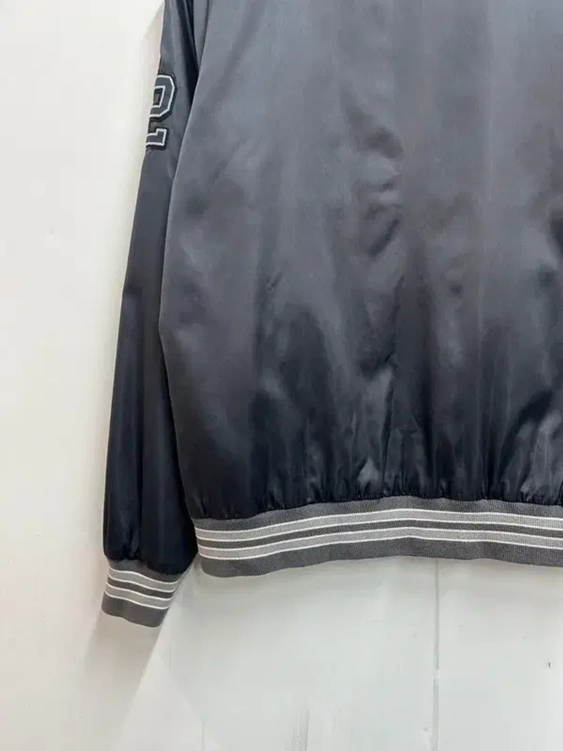 라지 나이키 올드스쿨 스우시 야구점퍼 자켓 블랙 오버핏 상품이미지10