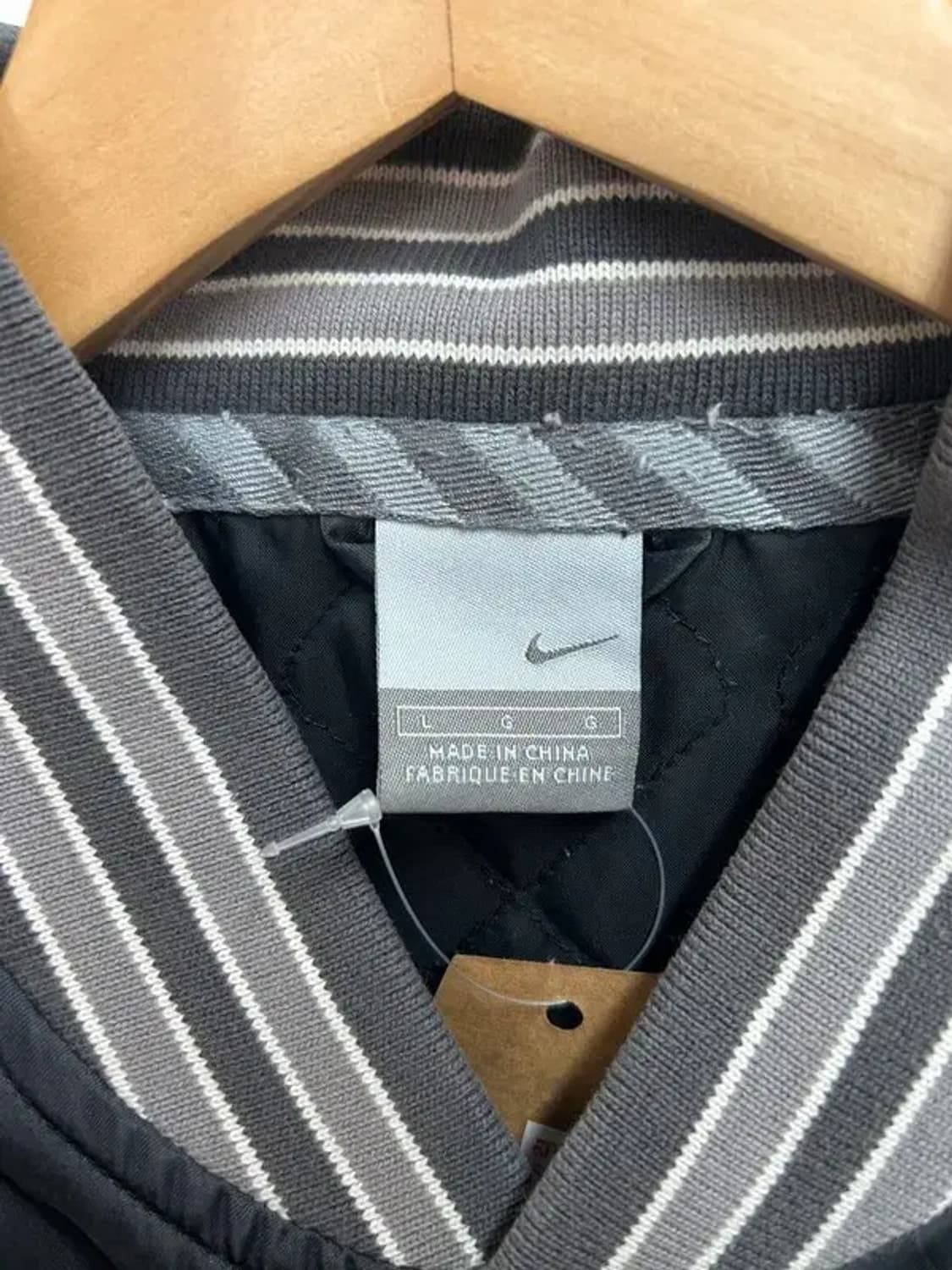 라지 나이키 올드스쿨 스우시 야구점퍼 자켓 블랙 오버핏 상품이미지5