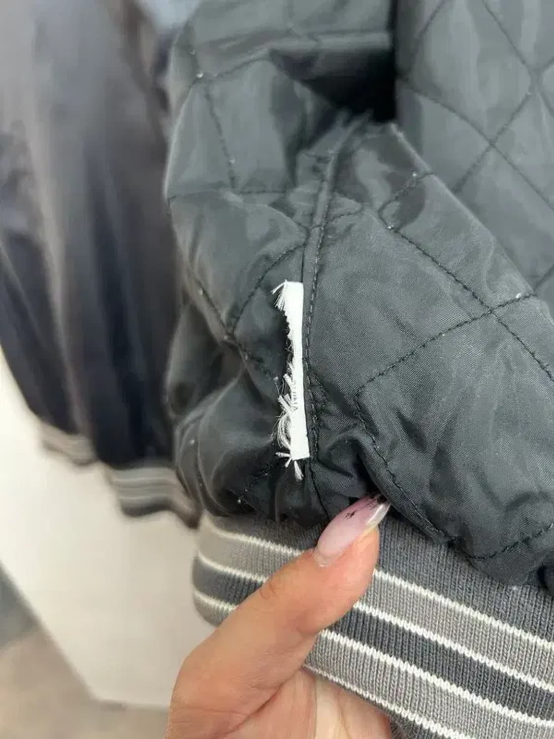 라지 나이키 올드스쿨 스우시 야구점퍼 자켓 블랙 오버핏 상품이미지7