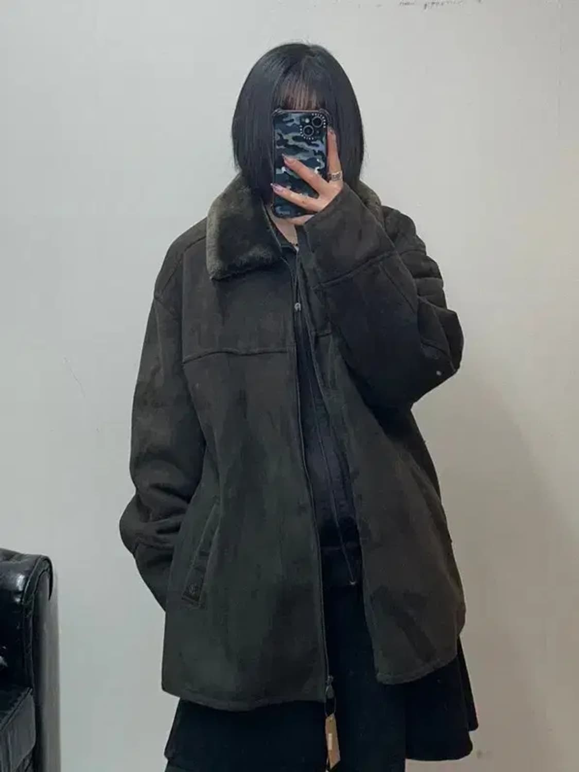 105 lee 오버핏 올드스쿨 스웨이드 무스탕 자켓 상품이미지1