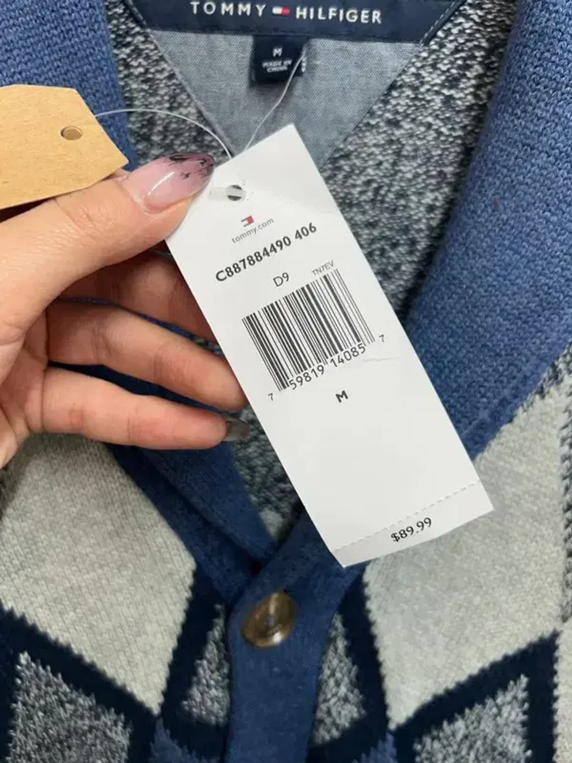 미디움 새상품 타미힐피거 패턴 집업 가디건 상품이미지5