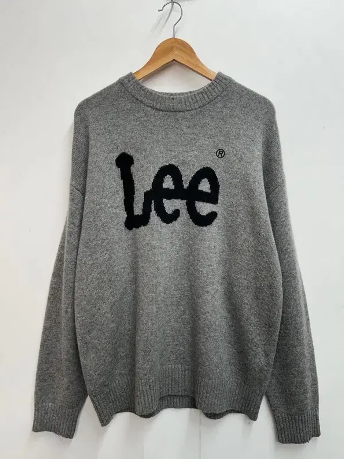 라지 lee 빅 트위치 로고 니트 그레이 상품이미지2