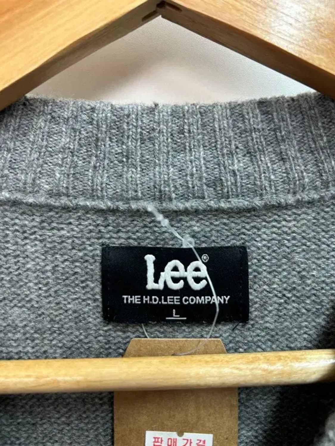 라지 lee 빅 트위치 로고 니트 그레이 상품이미지8