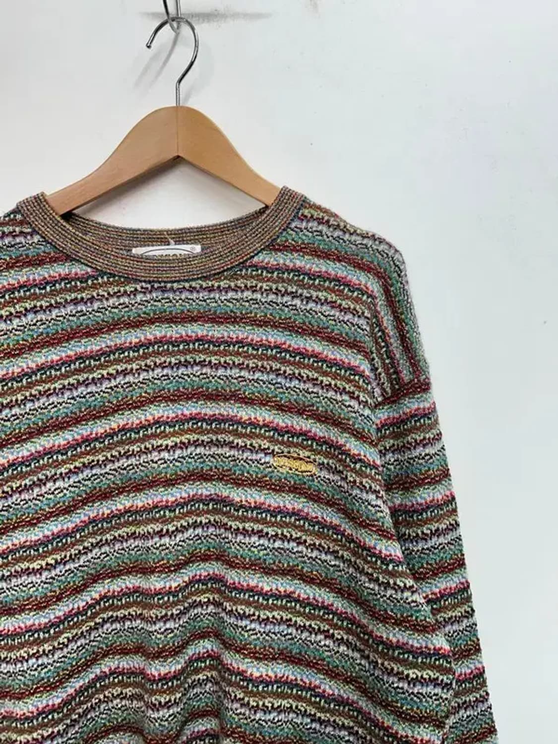 미쏘니 올드 오버핏 스트라이프 wool knit 상품이미지7