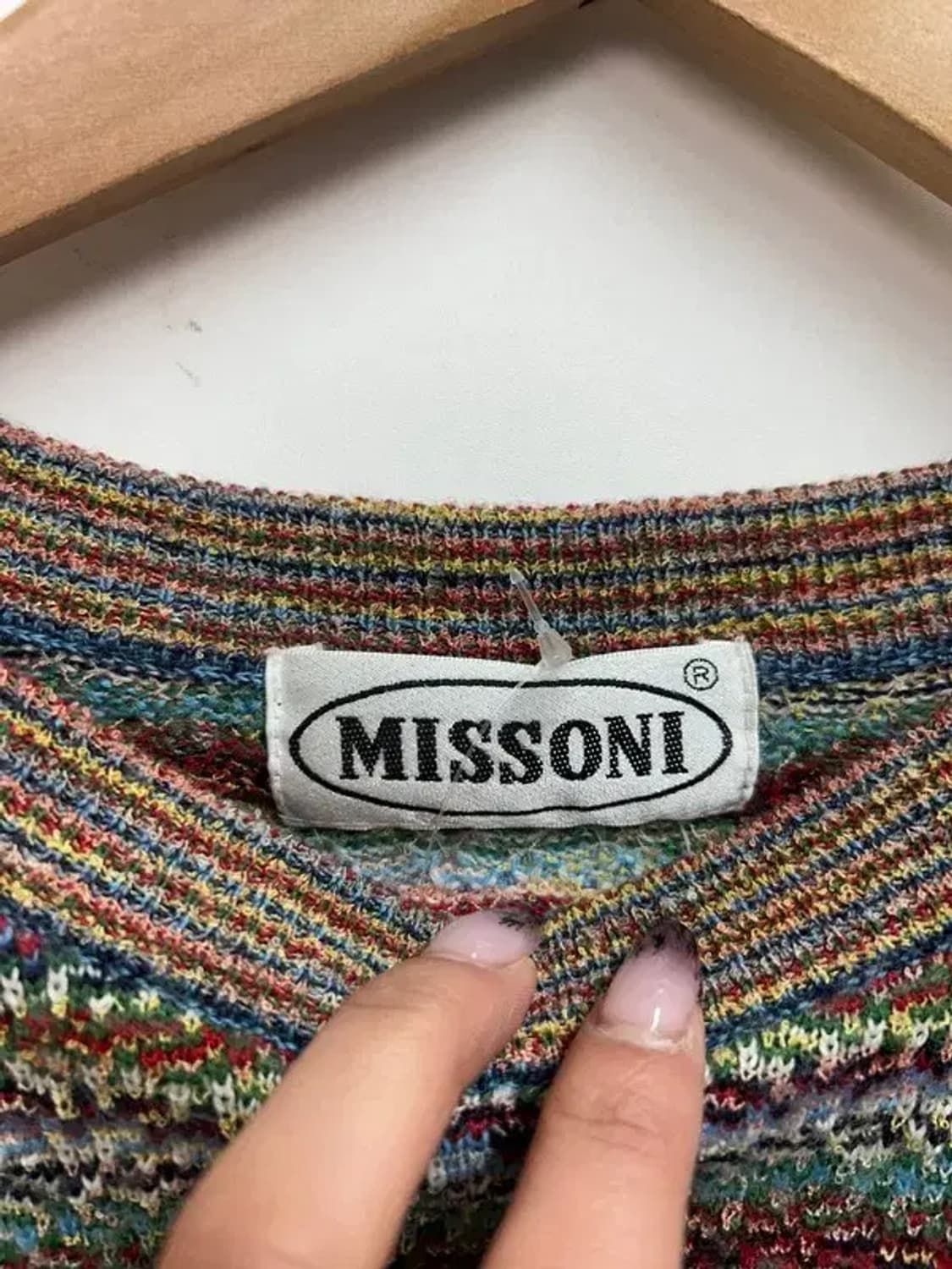 미쏘니 올드 오버핏 스트라이프 wool knit 상품이미지8