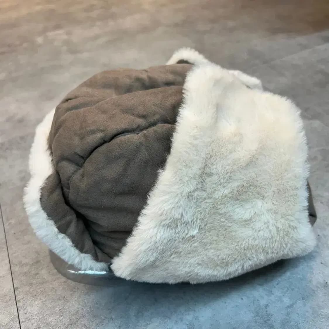 트루퍼햇 군밤모자 털모자 방한 귀도리 스웨이드 상품이미지3