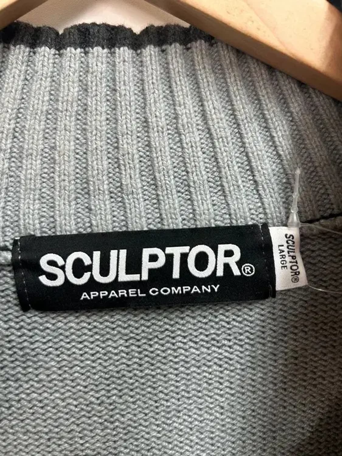 스컬프터 바시티 하프집업 오버핏 니트 상품이미지7