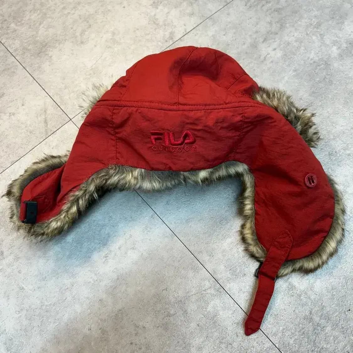 필라 아웃도어 트루퍼햇 군밤모자 털모자 방한 귀도리 스웨이드 상품이미지6