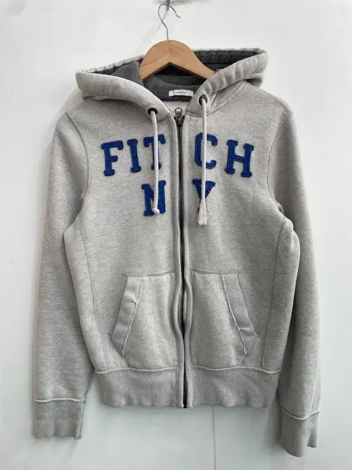 스몰 아베크롬비 앤 피치 빅로고 그레이 후드 집업 상품이미지2