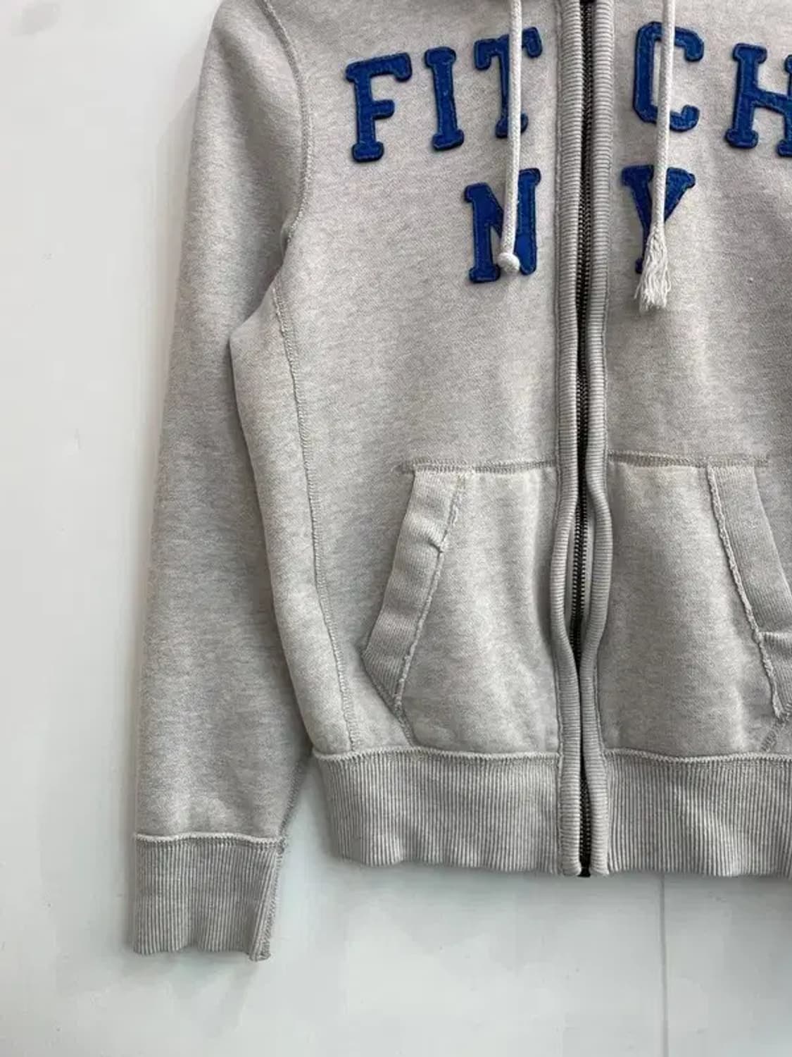 스몰 아베크롬비 앤 피치 빅로고 그레이 후드 집업 상품이미지3