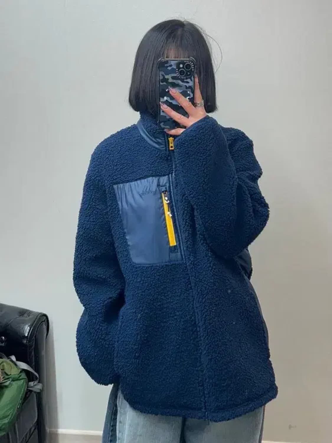 2XL 아디다스 골프 네이비 쉐르파 플리스 후리스 자켓 상품이미지1