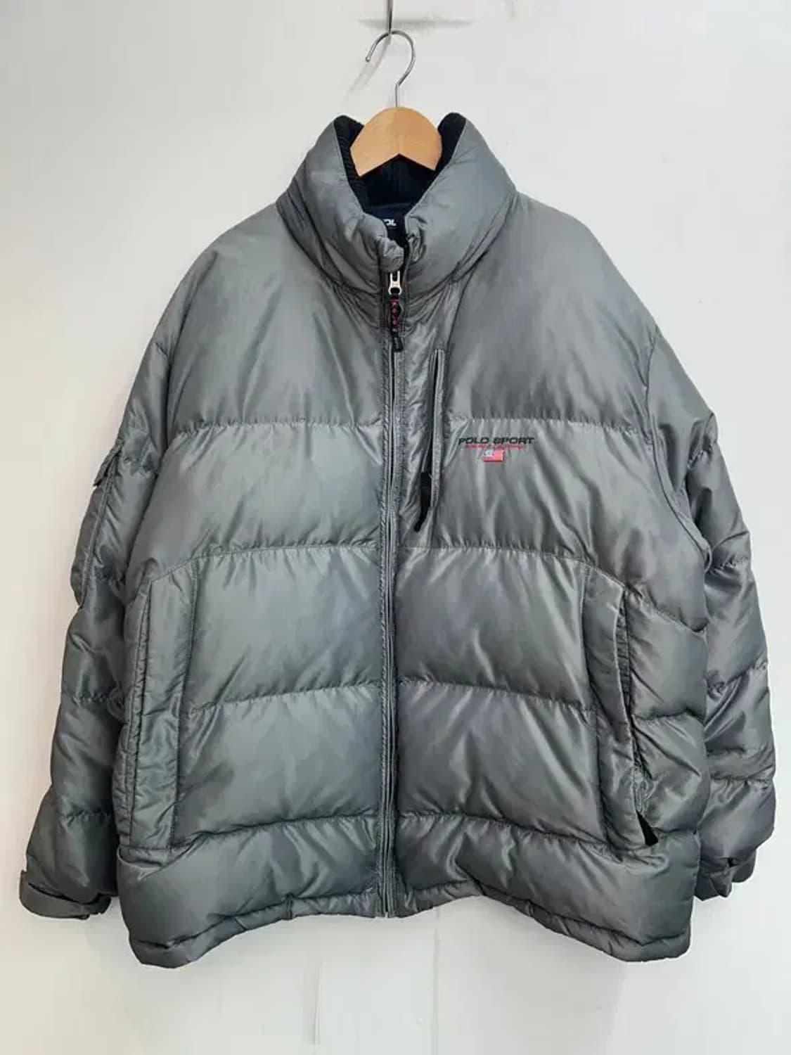 110 폴로 스포츠 90s 스펠아웃 메탈릭 실버 덕 다운 푸퍼 패딩 점퍼 상품이미지2