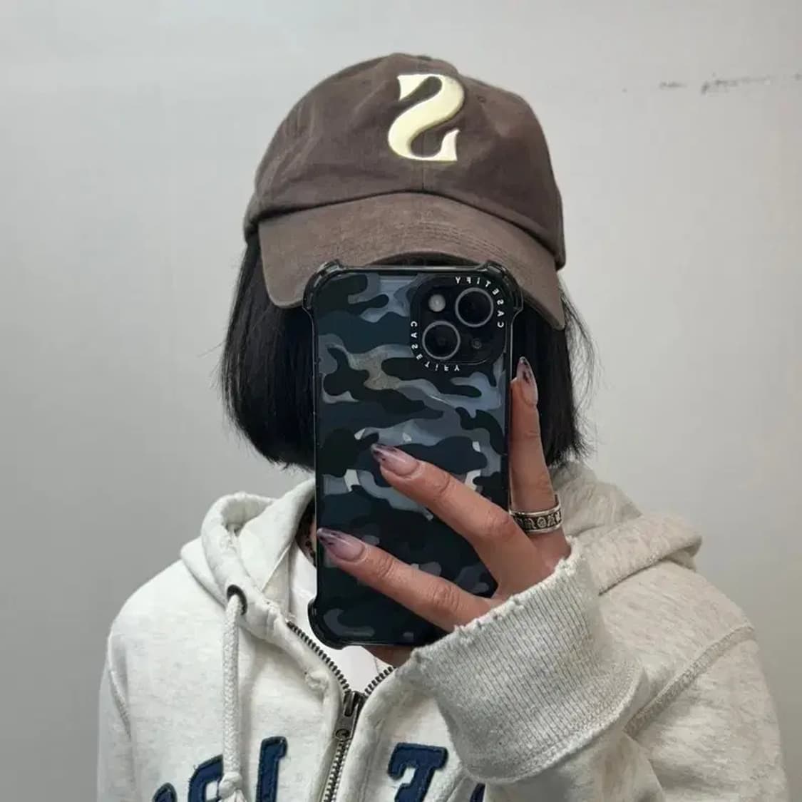 라지 세터 빈티지 캐주얼 볼캡 브라운 상품이미지1