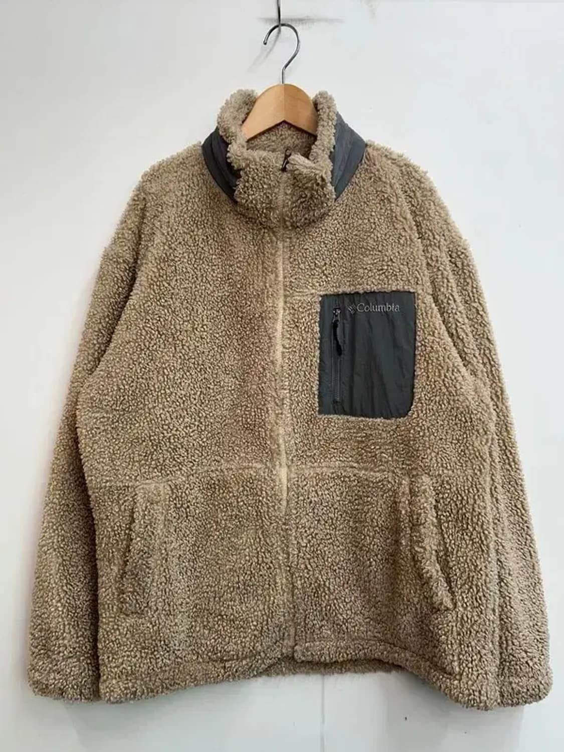 XL 콜롬비아 플리스 점퍼 베이지 뽀글이 후리스 자켓 상품이미지2