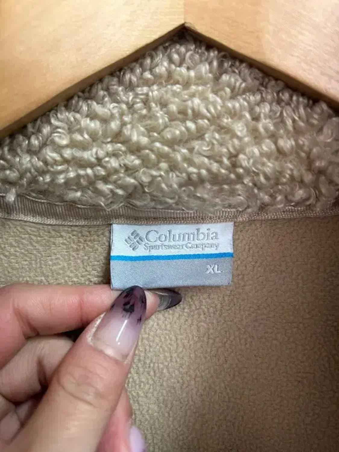 XL 콜롬비아 플리스 점퍼 베이지 뽀글이 후리스 자켓 상품이미지5
