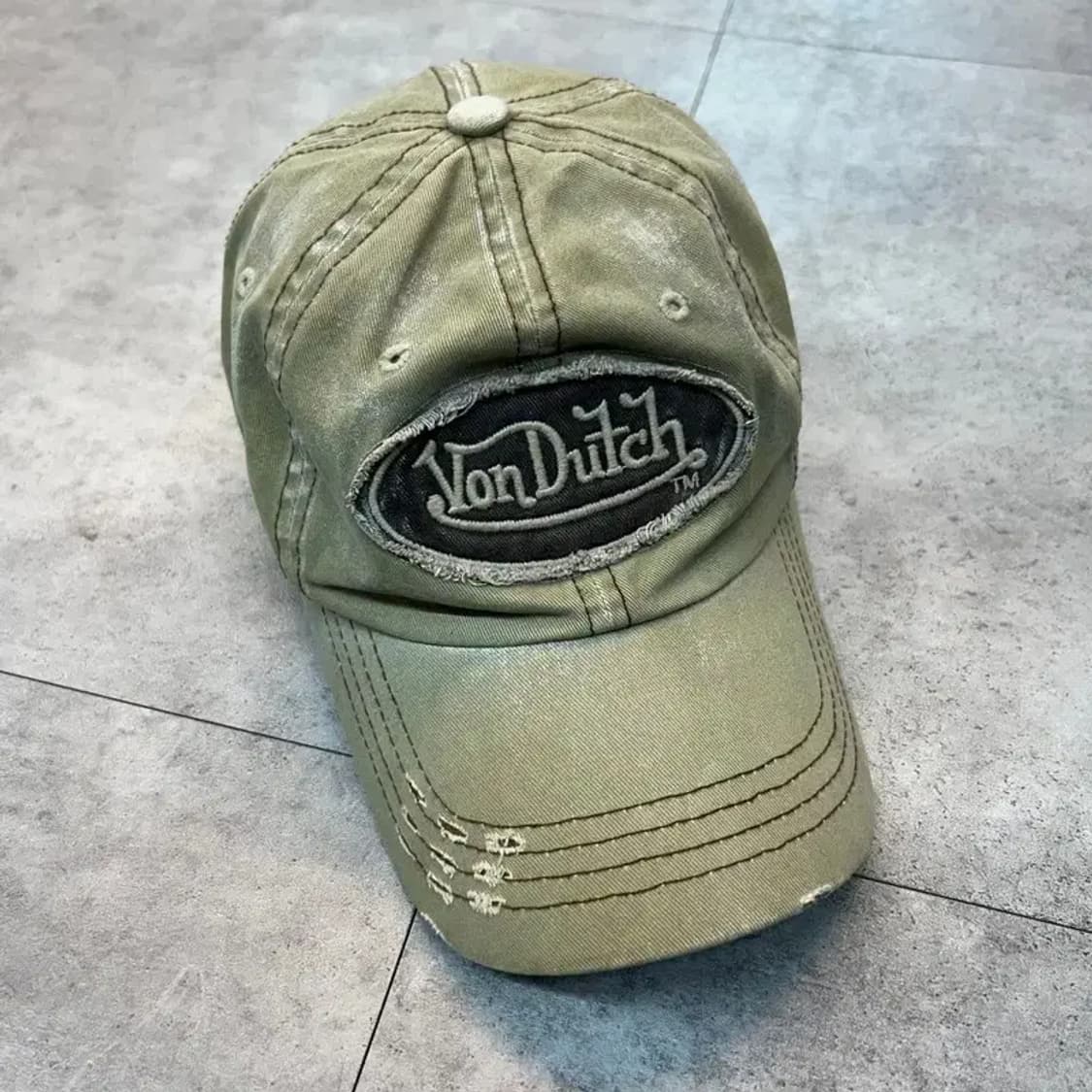 프리 본더치 빈티지 디스트레스드 볼캡 세이지 그린 상품이미지2