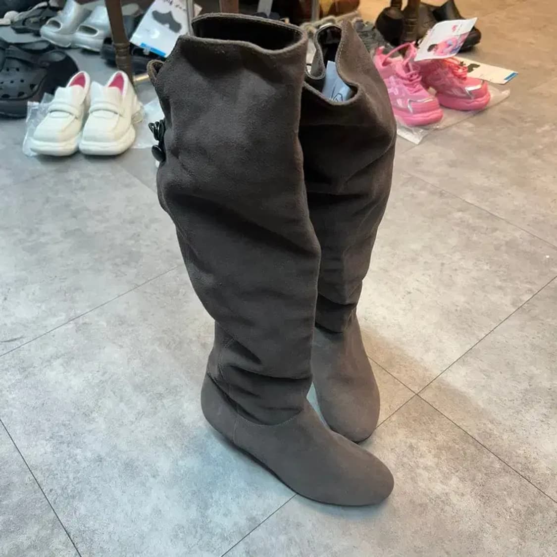 250 스티브 매든 스웨이드 롱 부츠 그레이 상품이미지2