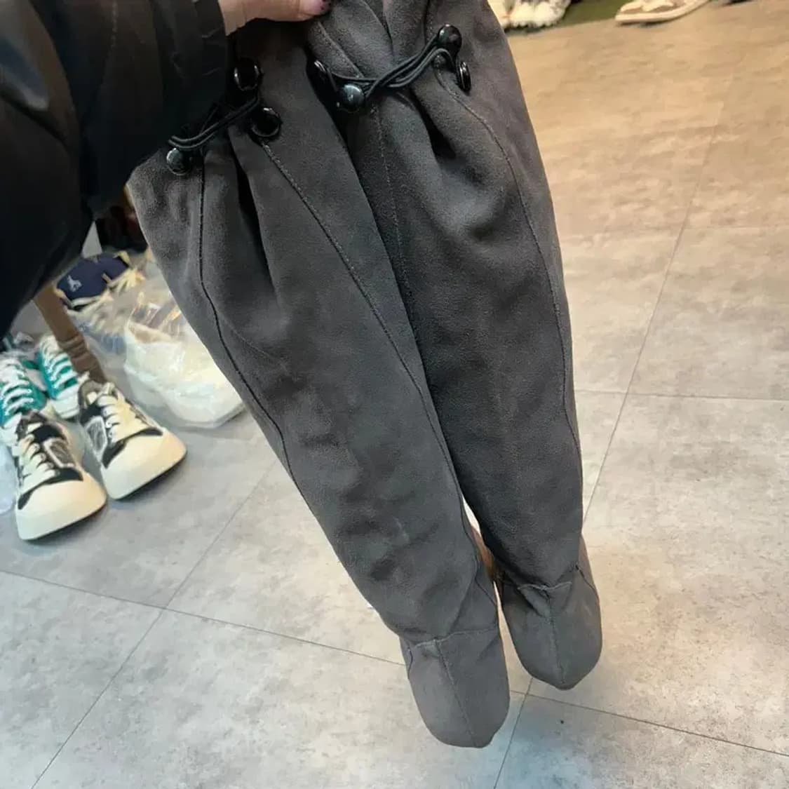 250 스티브 매든 스웨이드 롱 부츠 그레이 상품이미지8