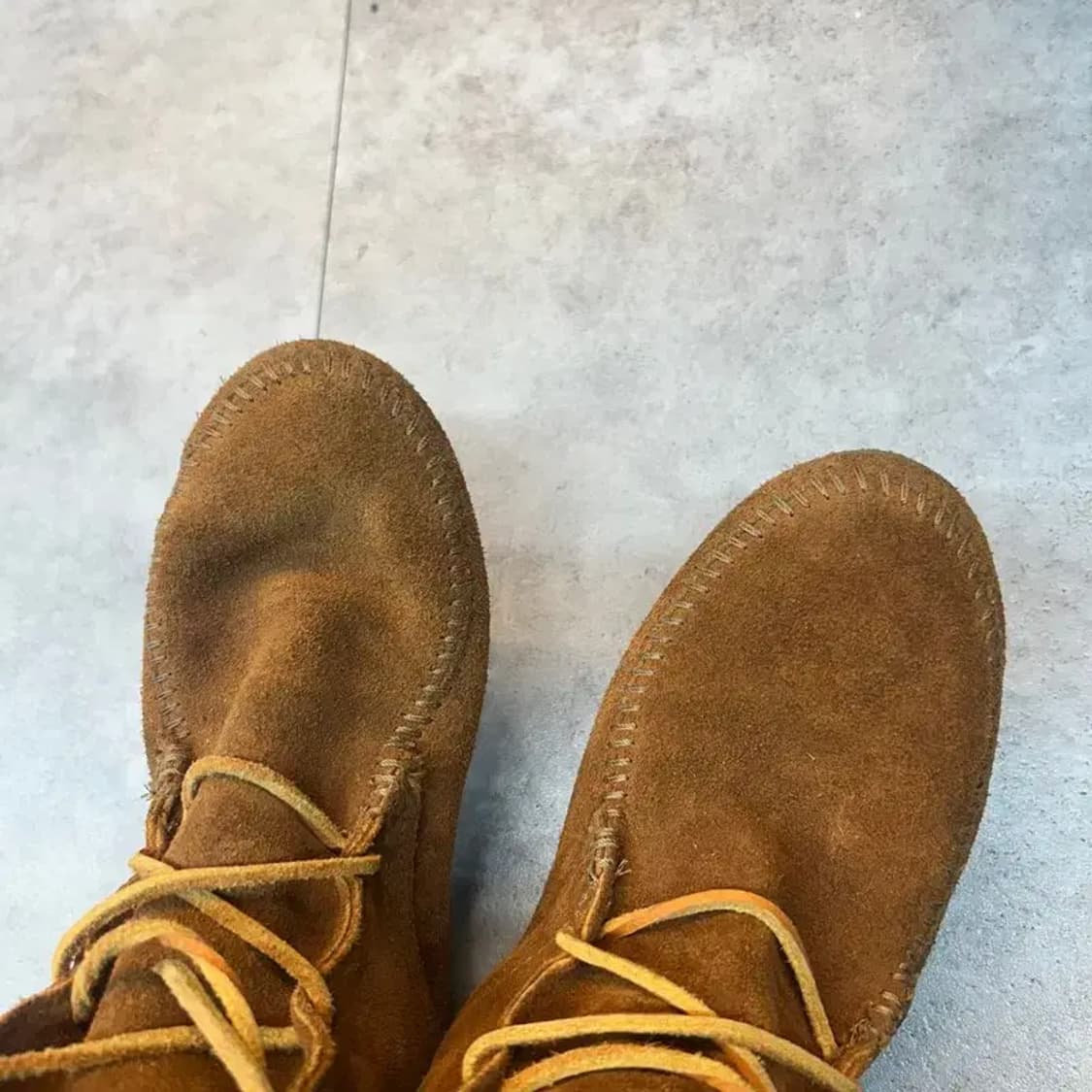 250 미네통카 모카신 롱부츠 여성 스웨이드 브라운 상품이미지3