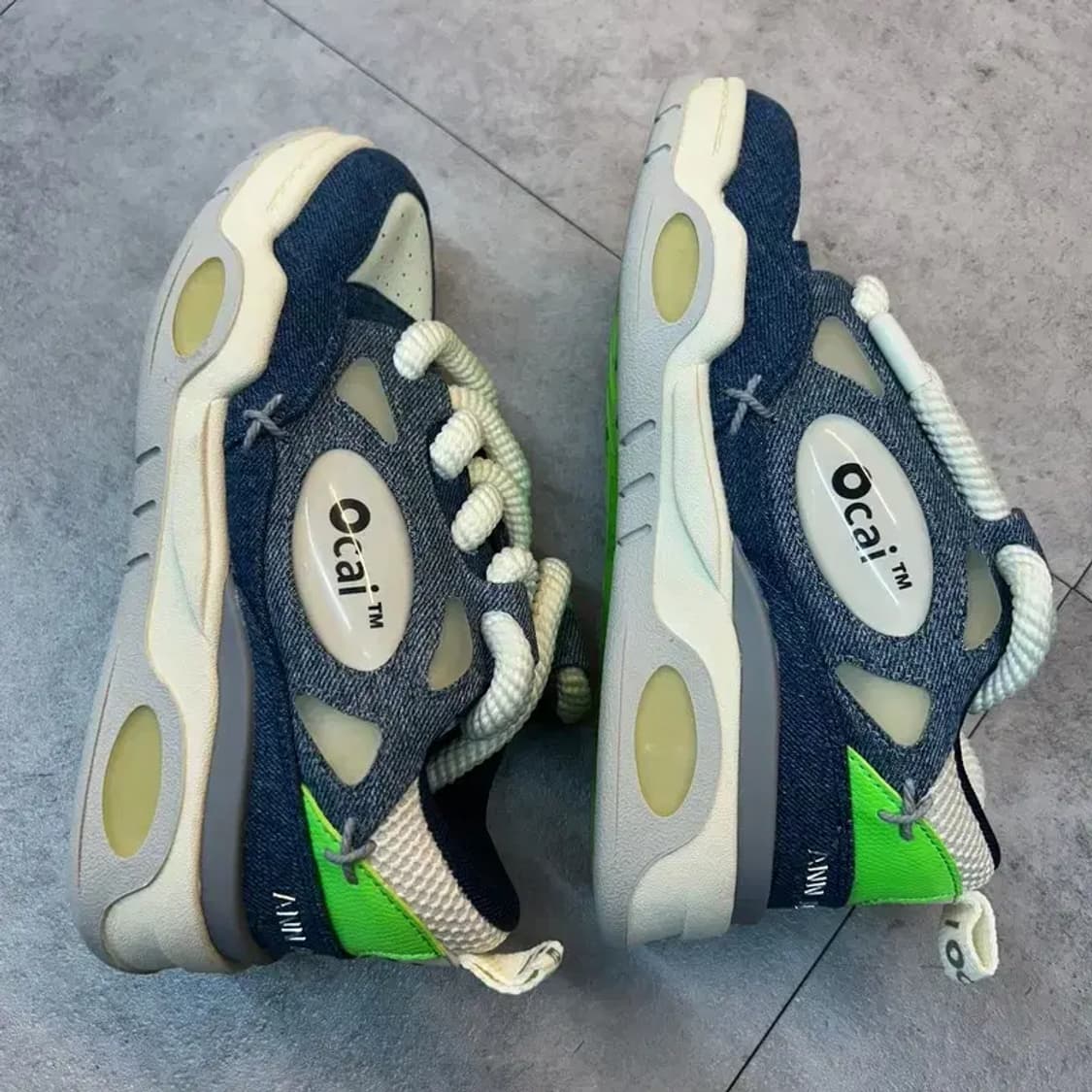 새상품 235 OCAI X 앤 앤델만 데님 스니커즈 블루 상품이미지4