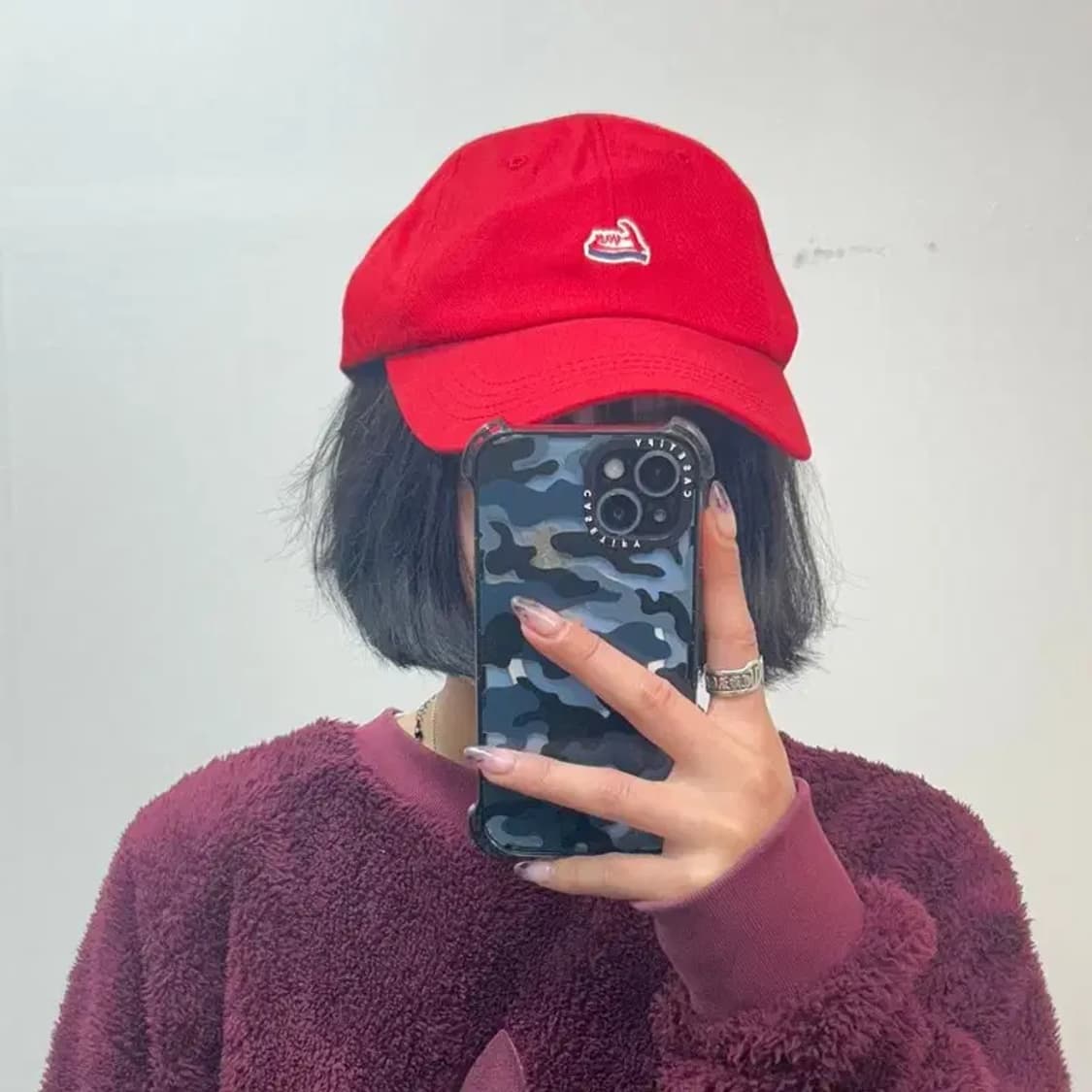 프리 에반라포레 로고 볼캡 모자 레드 상품이미지1