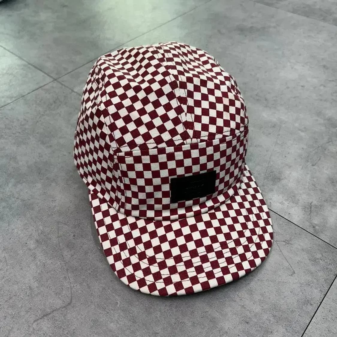Vans 데이비스 5 패널 레드 화이트 체크 캠프 캡 상품이미지2
