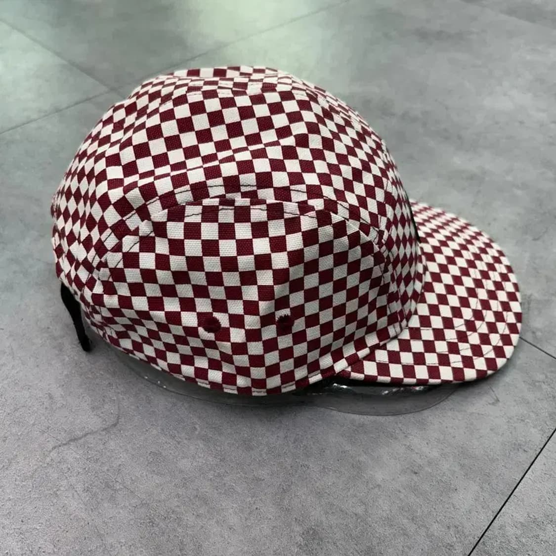 Vans 데이비스 5 패널 레드 화이트 체크 캠프 캡 상품이미지3