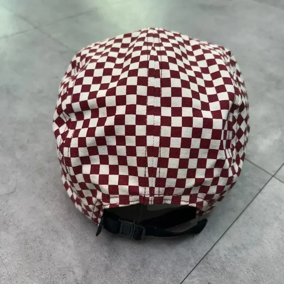 Vans 데이비스 5 패널 레드 화이트 체크 캠프 캡 상품이미지4