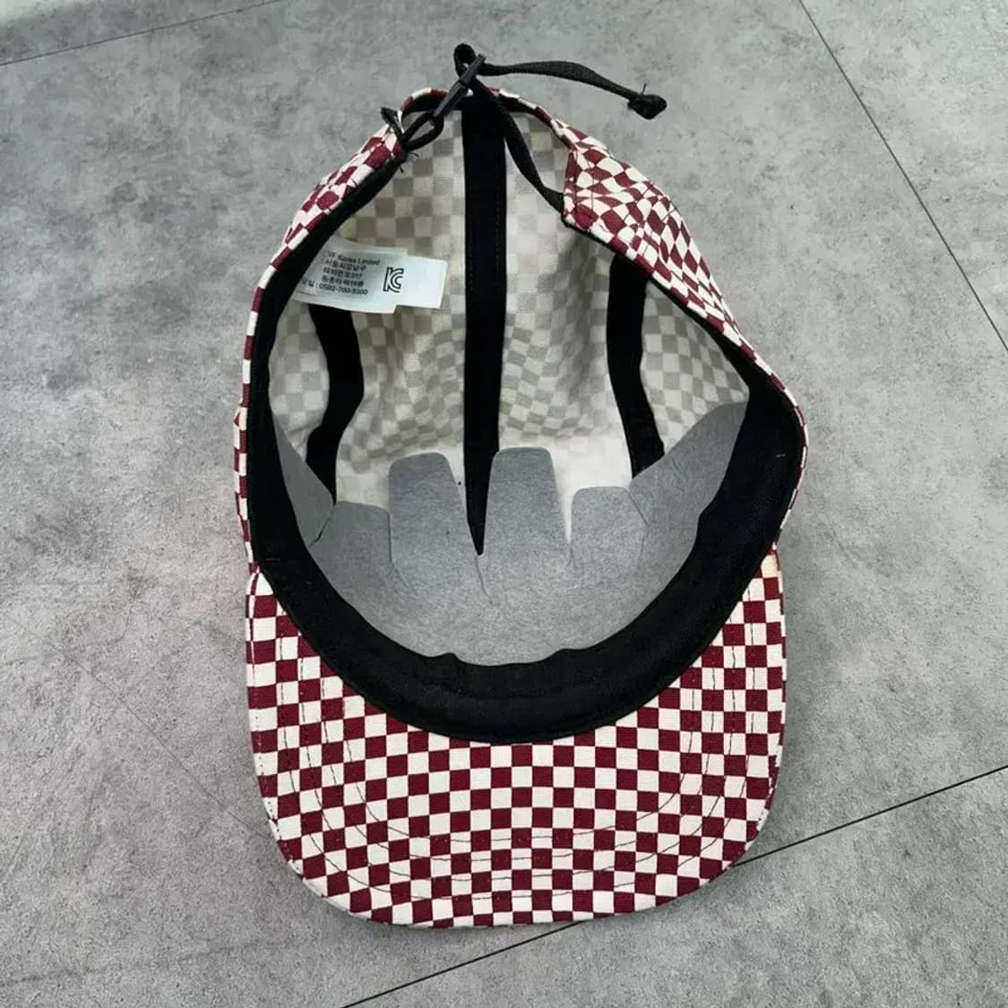 Vans 데이비스 5 패널 레드 화이트 체크 캠프 캡 상품이미지7