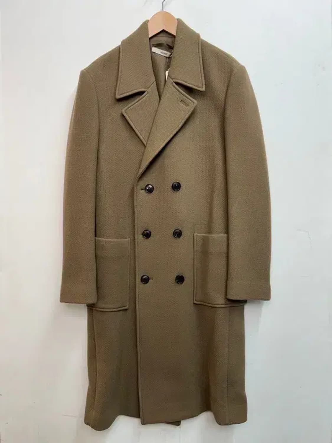 미사용 노앙 더블 브레스티드 오버핏  울 코트 베이지 상품이미지2