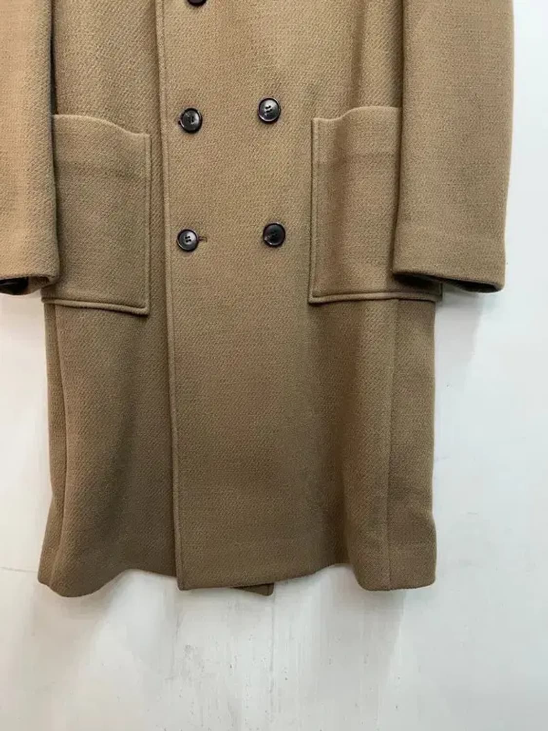 미사용 노앙 더블 브레스티드 오버핏  울 코트 베이지 상품이미지3