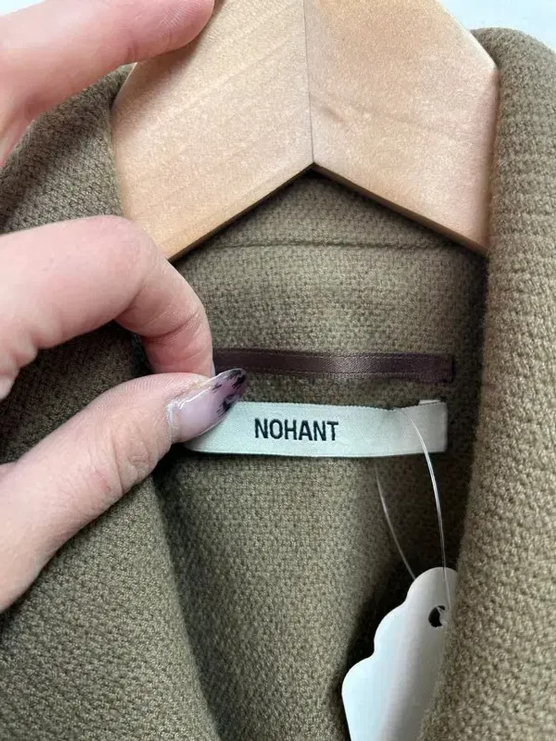 미사용 노앙 더블 브레스티드 오버핏  울 코트 베이지 상품이미지5