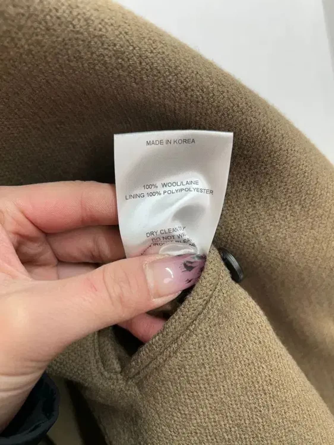 미사용 노앙 더블 브레스티드 오버핏  울 코트 베이지 상품이미지8