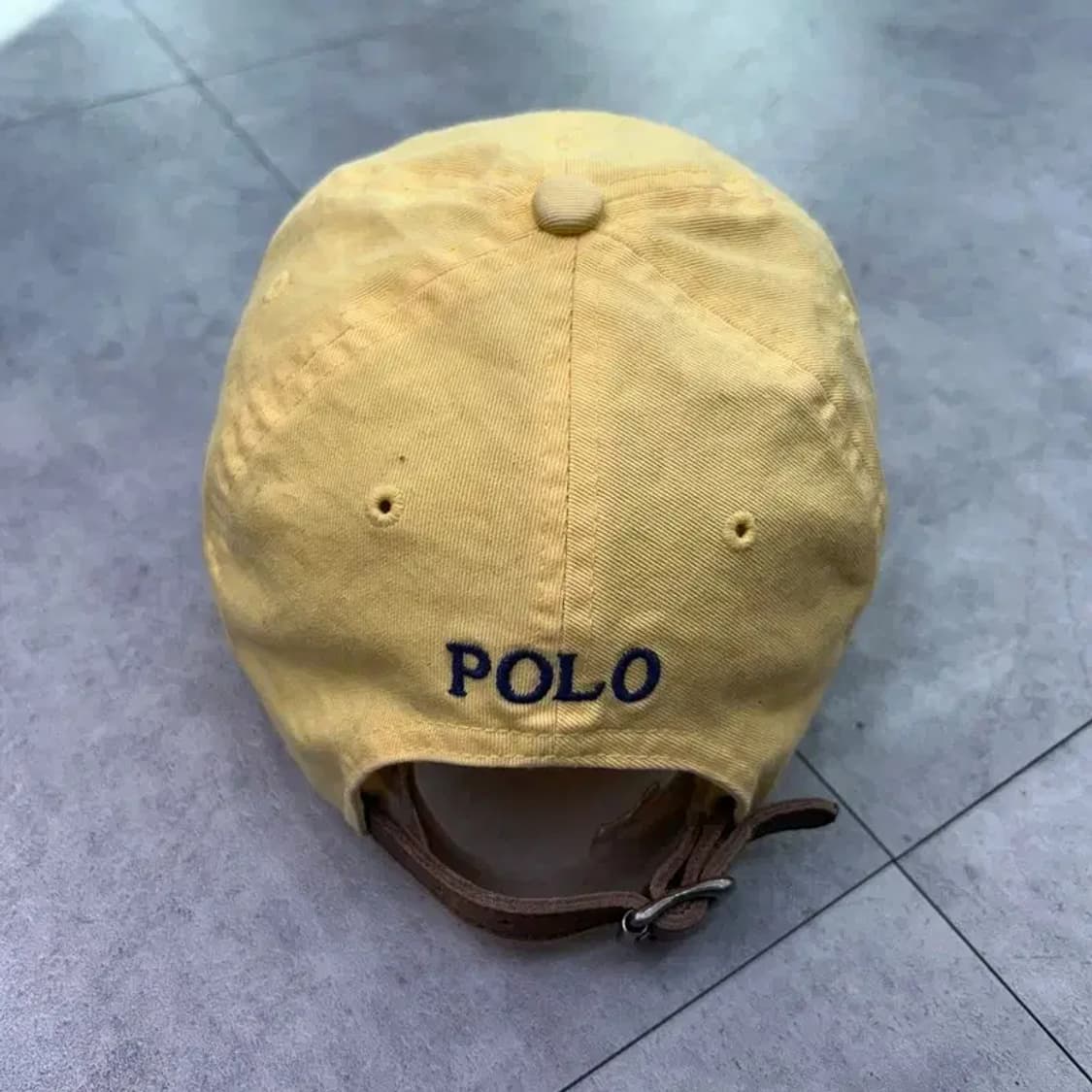 폴로 랄프로렌 레더 스트랩 볼캡 모자 옐로우 상품이미지4