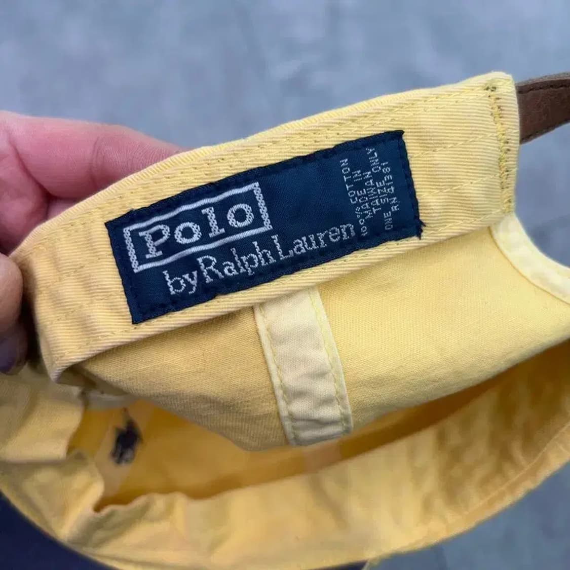 폴로 랄프로렌 레더 스트랩 볼캡 모자 옐로우 상품이미지7