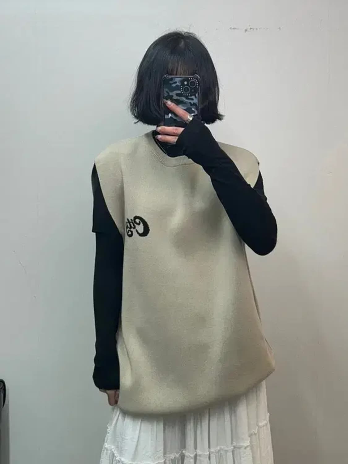 새상품 프리 노앙 오버핏 니트 베스트 베이지 상품이미지1