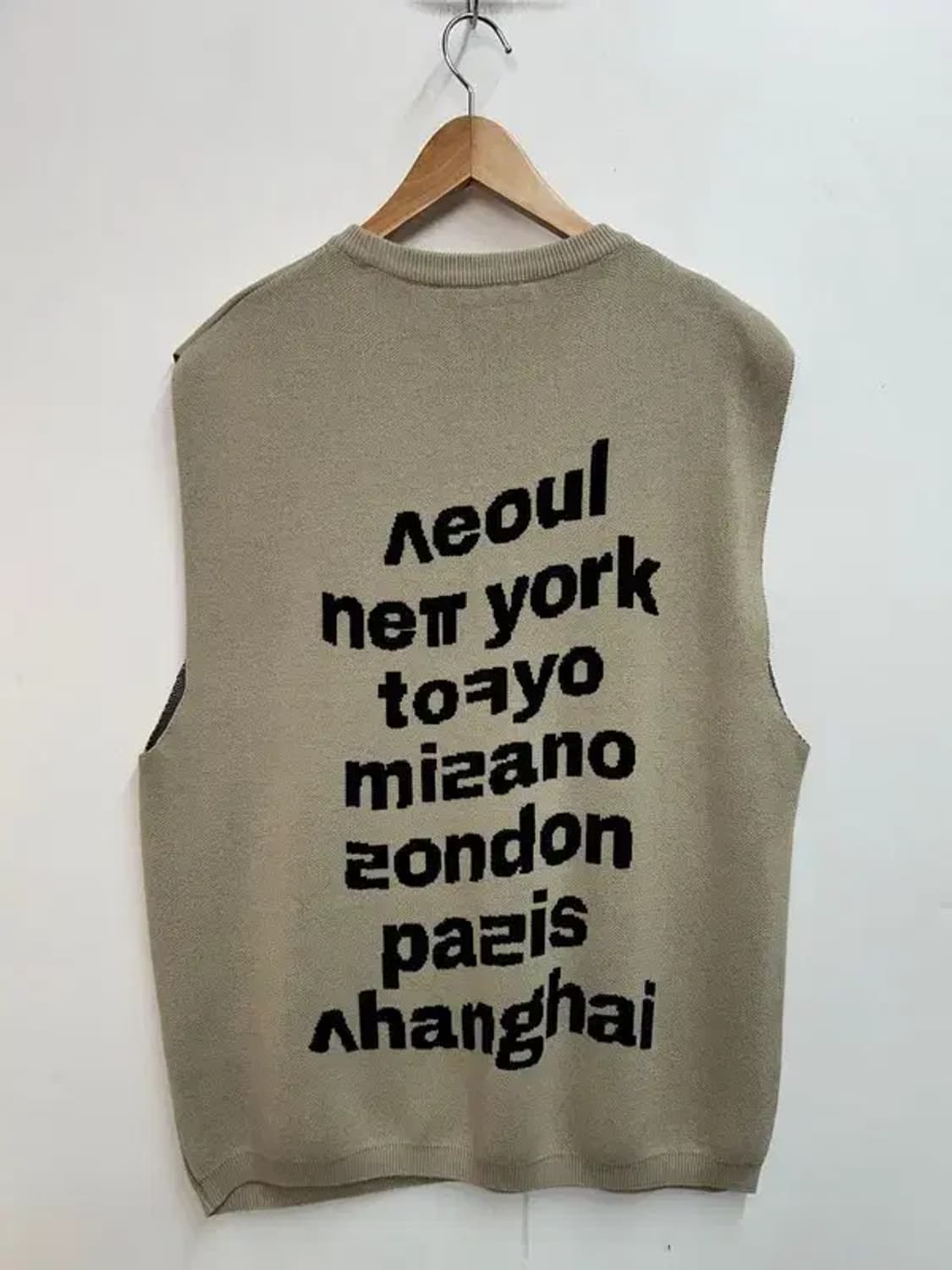 새상품 프리 노앙 오버핏 니트 베스트 베이지 상품이미지8