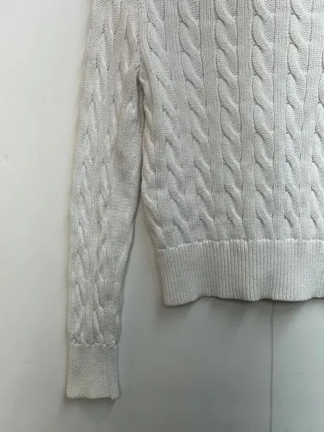 스몰 폴로 랄프 로렌 화이트 코튼 케이블 니트 크루넥 가디건 상품이미지10