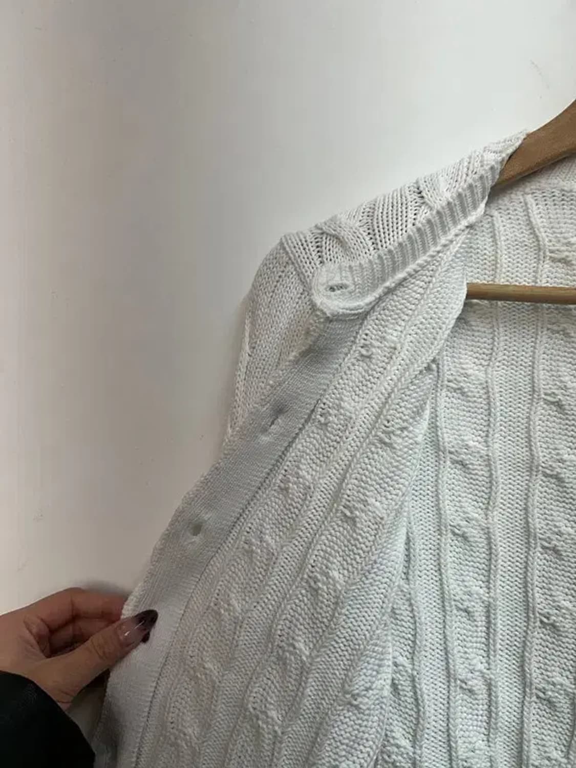 스몰 폴로 랄프 로렌 화이트 코튼 케이블 니트 크루넥 가디건 상품이미지7