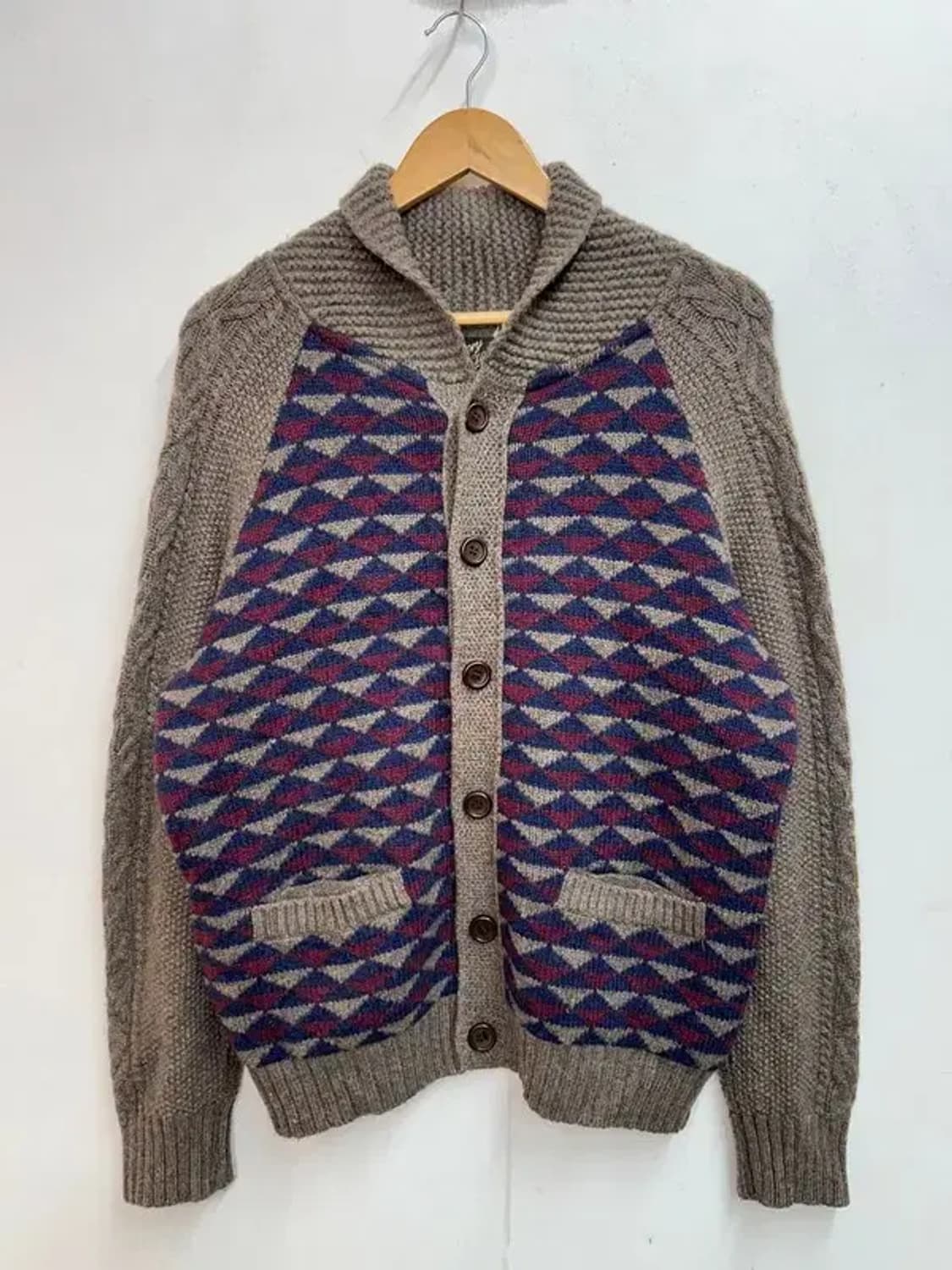 40 커스텀멜로우 빈티지 숄카라 가디건 브라운 상품이미지2