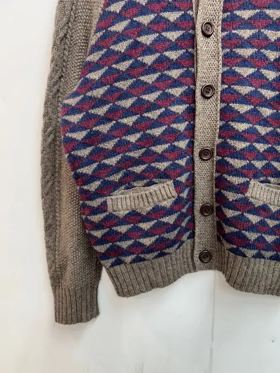 40 커스텀멜로우 빈티지 숄카라 가디건 브라운 상품이미지3