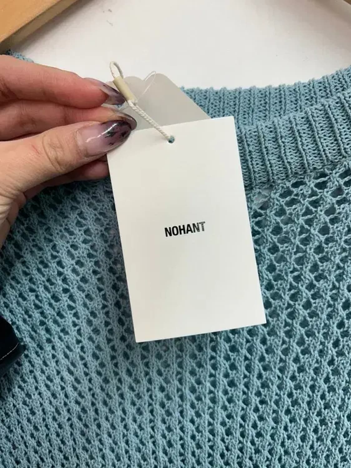 새상품 스몰 노앙 와플 니트 스웨터 라이트 블루 상품이미지6