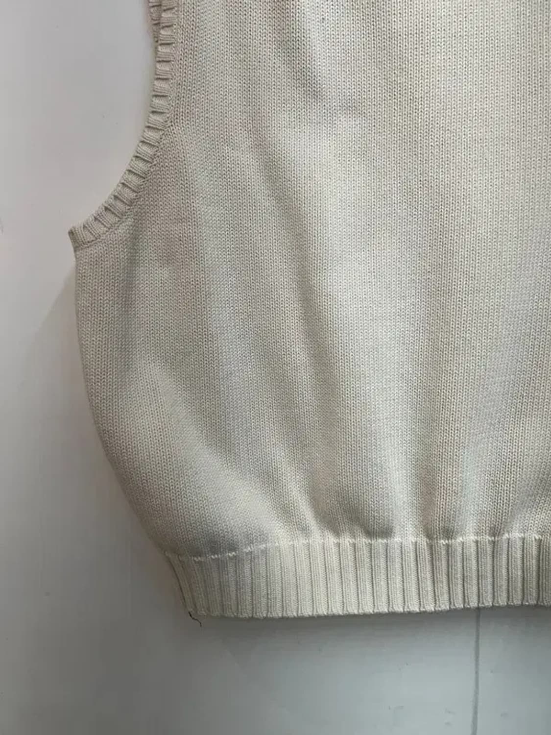 XL 폴로 랄프 로렌 00s 코튼 니트 조끼 아이보리 상품이미지8