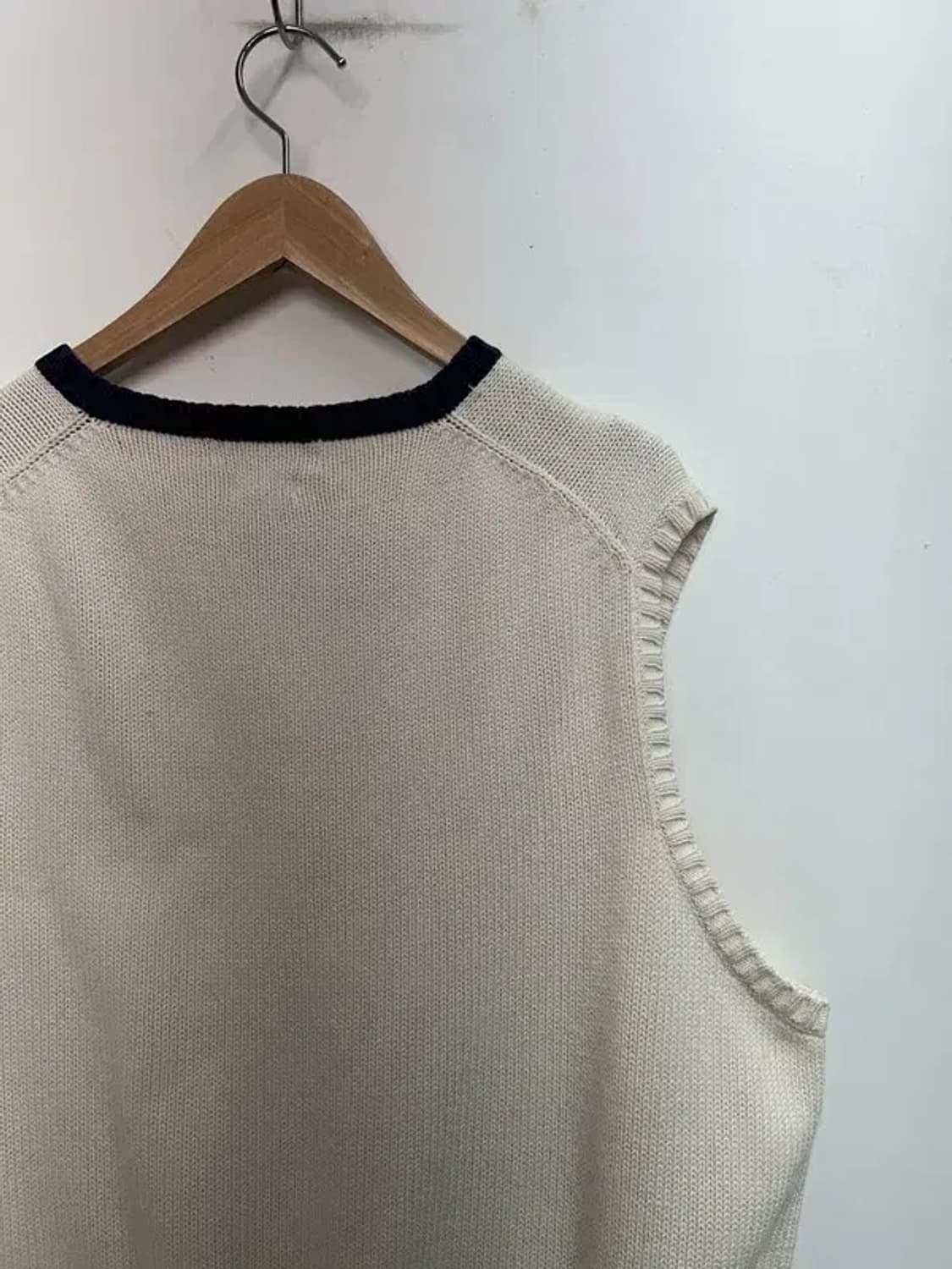 XL 폴로 랄프 로렌 00s 코튼 니트 조끼 아이보리 상품이미지9