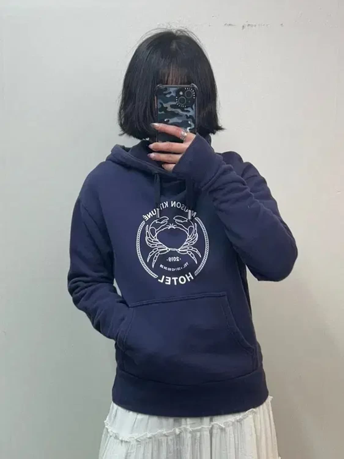 XS 메종키츠네 호텔 컬렉션 후드 네이비 상품이미지1