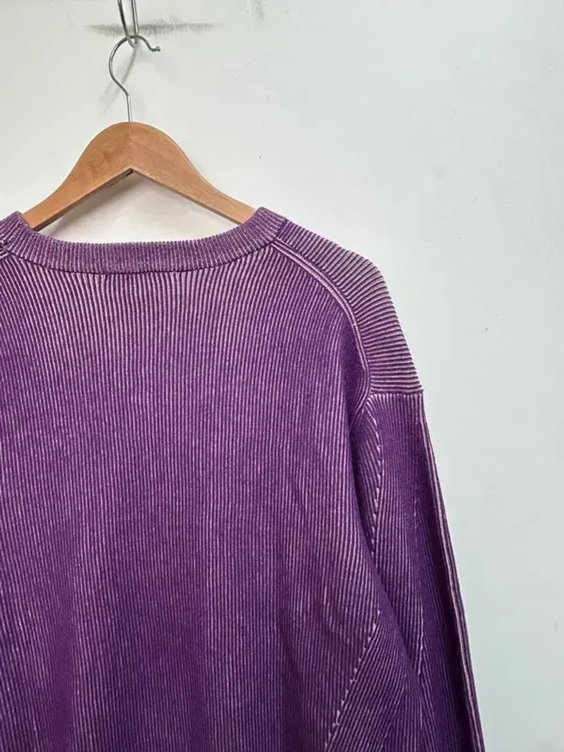 3 사이즈 르마드 투톤 사선 라운드 니트 퍼플 상품이미지9
