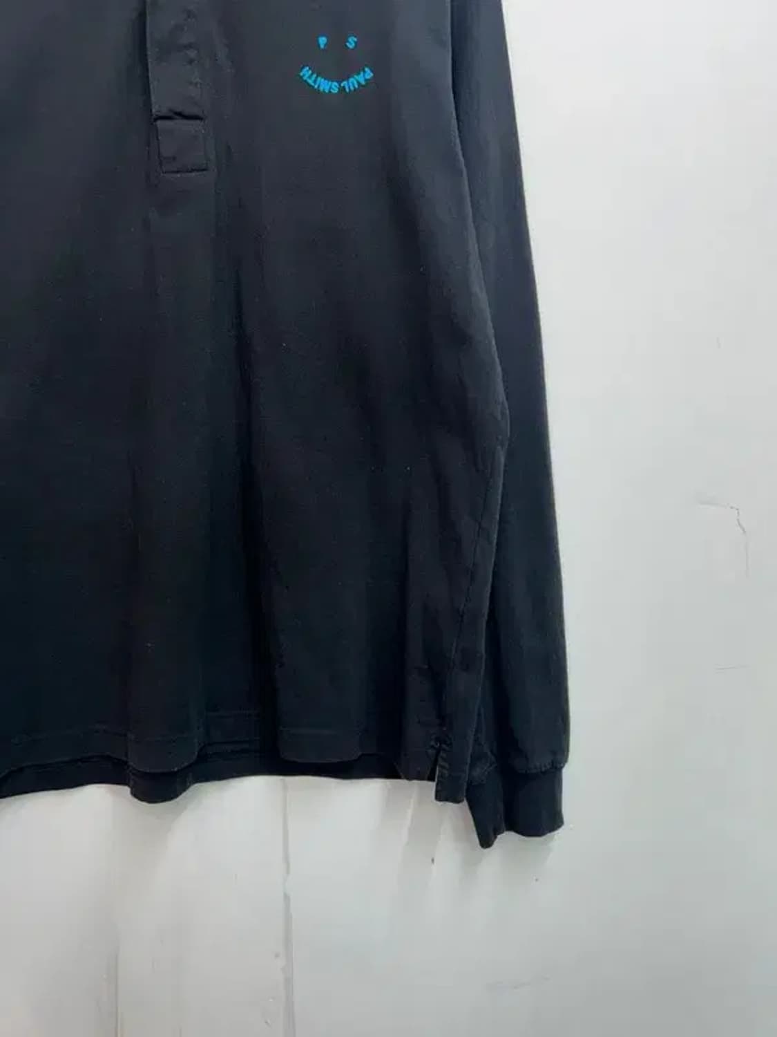 미디움 폴 스미스 해피 로고 코튼 폴로 셔츠 블랙 상품이미지3